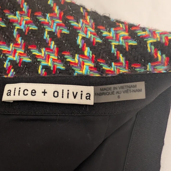 Alice + Olivia Multicolor Houndstooth Mini Skirt - Picture 7 of 9
